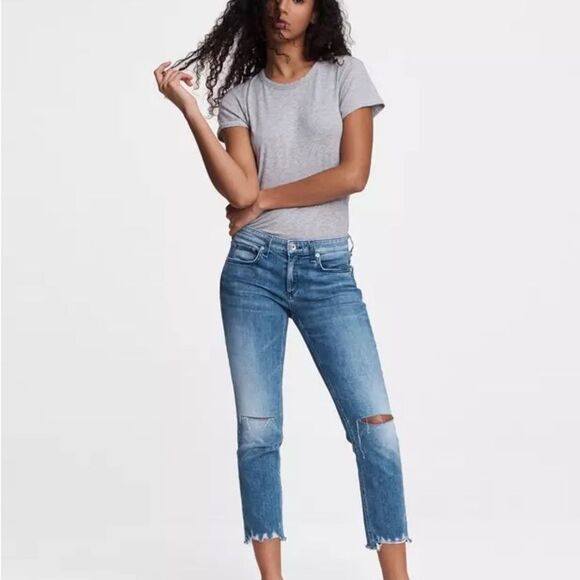 rag & bone Denim - Rag & bone | 25 | Dre Low-Rise Boyfriend - Mendecino Slim Fit Mid Indigo Jean